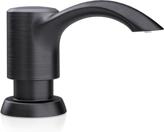 SAMODRA Built in Kitchen Sink Soap Dispenser (Oil Rubbed Bronze) with 12 oz Large PET Lotion Bottle, Refill from Top