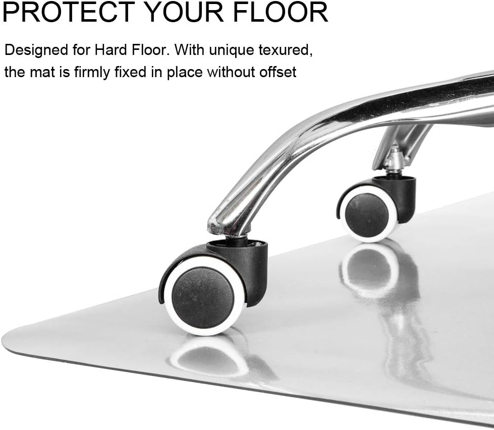 Kuyal Clear Chair mat for Hard Floors 36 x 48 inches Transparent Floor Mats Wood/Tile Protection Mat for Office & Home (36" X 48" Rectangle)