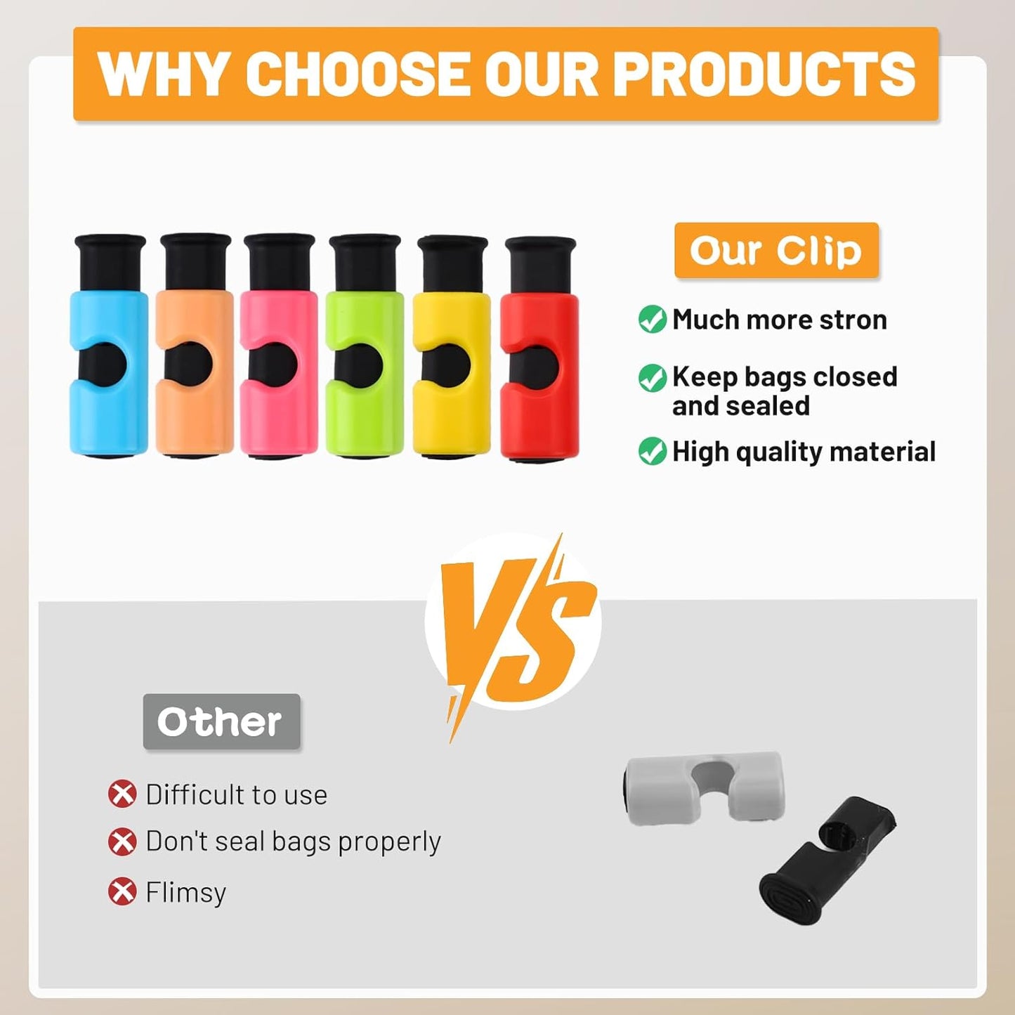 AmoreAngel Crafts 12 Pack Bread Bag Clips，Squeeze Lock Food Bag Clips, Plastic Sealing Clip for Bread, Snacks, Chips ，6 Color, Easy Grip, Airtight Seal