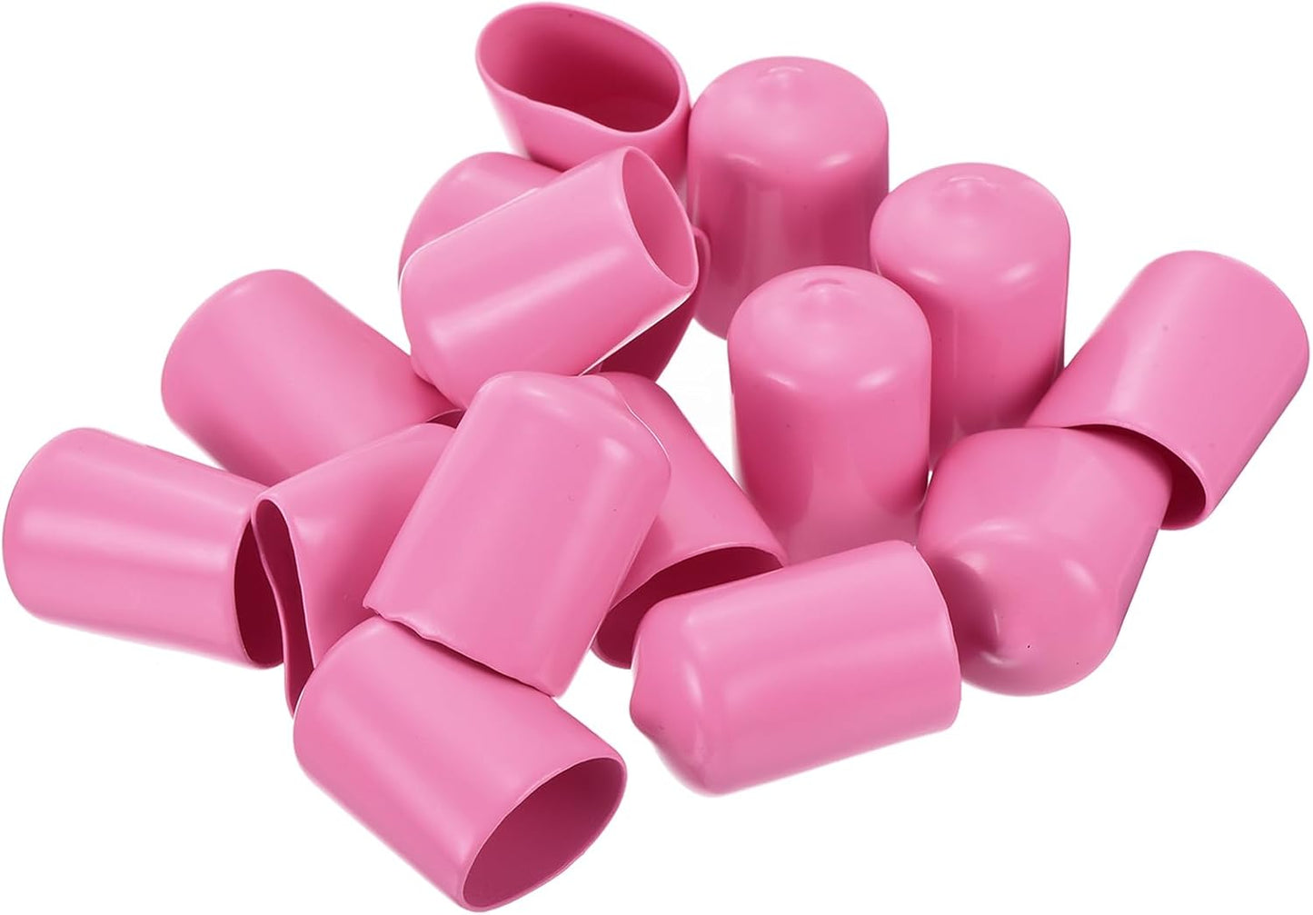 uxcell 20pcs Rubber End Caps 18mm ID Vinyl PVC Round Tube Bolt Cap Cover Screw Thread Protectors Pink