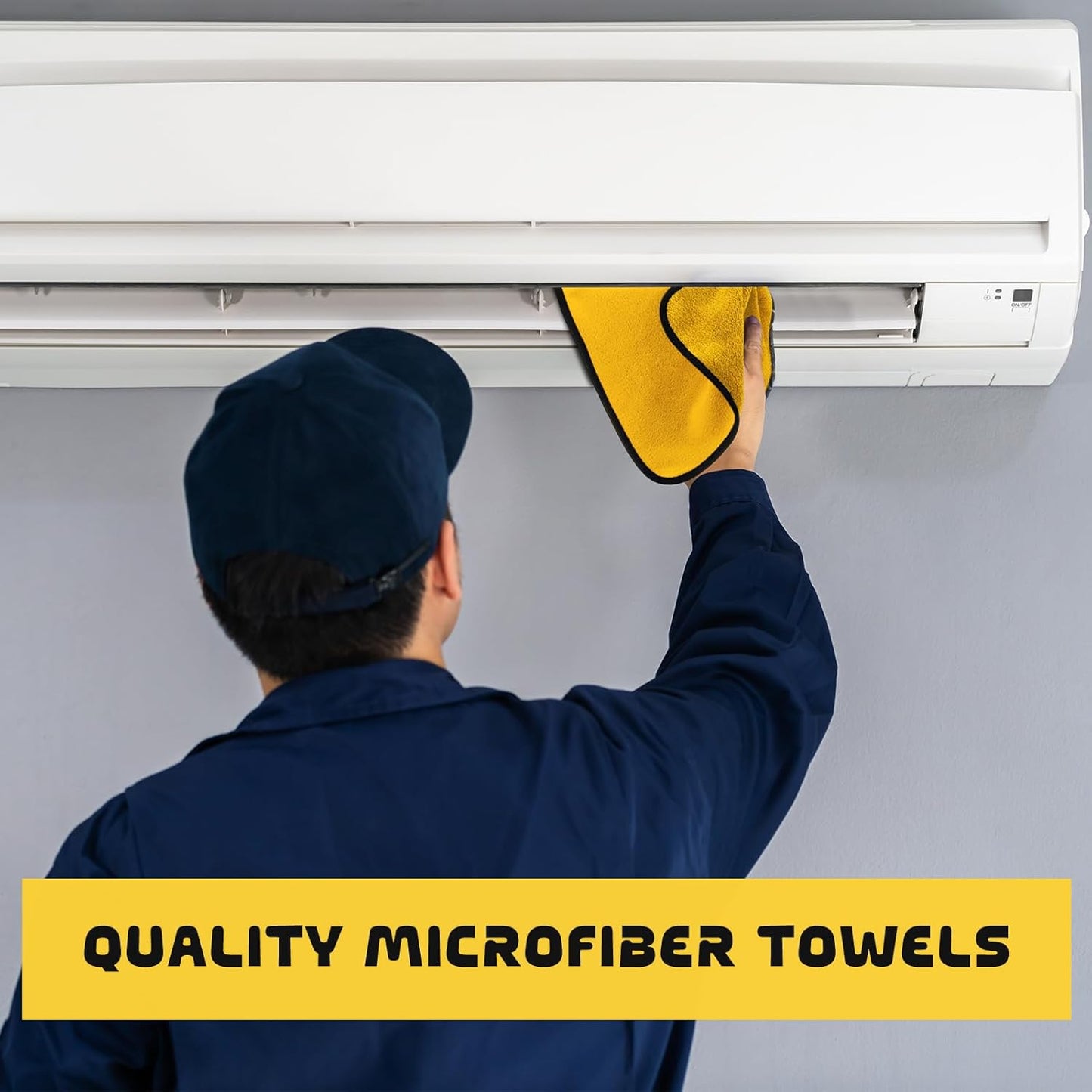 Tallew 50 Pcs Microfiber Towels 16 Inch x 16 Inch Microfiber Cloth Car Drying Towels for Cars Washing Polishing Office Windows Cleaning Household Supplies (Yellow)