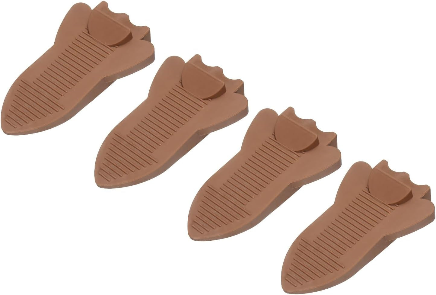 uxcell 4 Pcs Door Stoppers for Bottom of Door, Rubber Stackable Door Stopper Wedge Anti-Slip, 2.13 Inch, Coffee