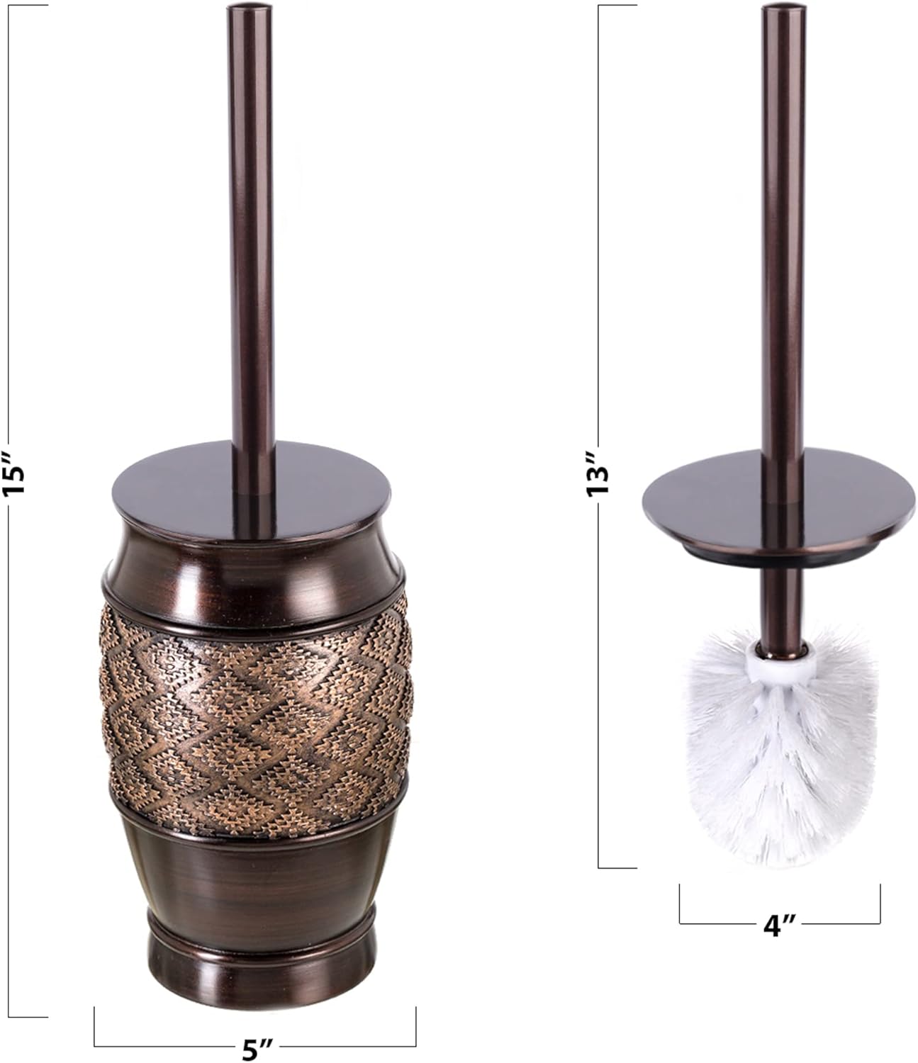 Creative Scents Dublin Brown Toilet Brush Set - Toilet Bowl Cleaner Brush and Holder - Decorative Toilet Bowl Scrubber - Space Saving Designed Toilet Bowl Cleaner