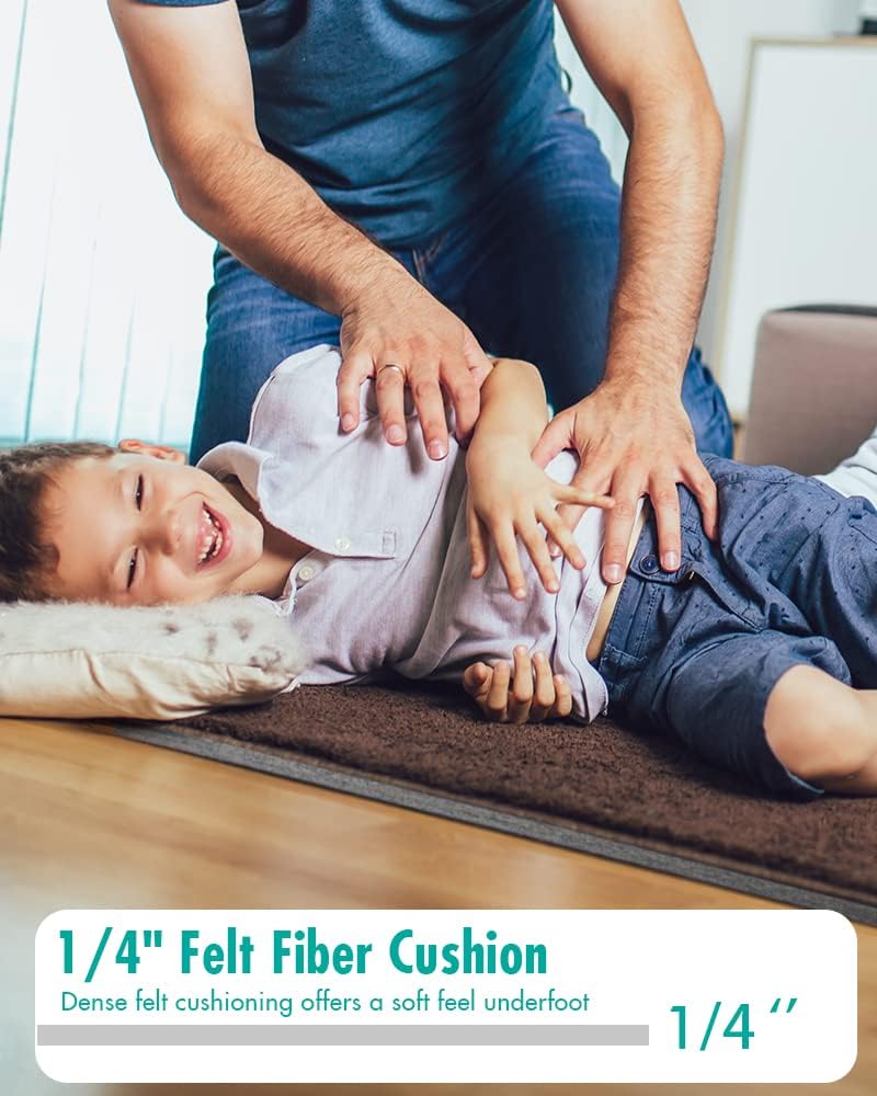 Double-Sided Non Slip Rug Pad Gripper - 2.6x10 Feet 1/4” Thick Dual Surface Felt Under Rug for Area Rugs and Hardwood Floors,Super Cushioned Non Skid Carpet Padding