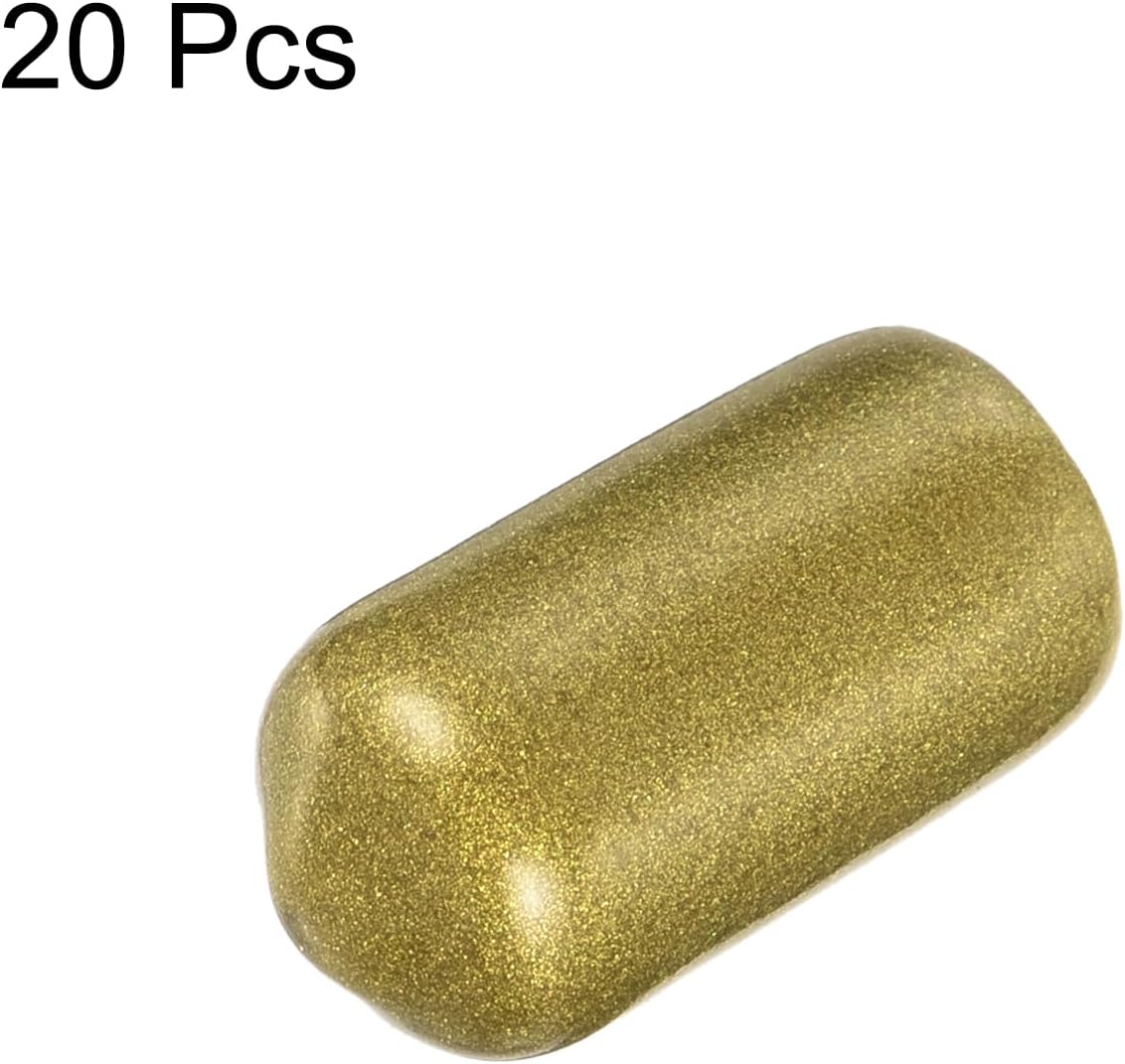uxcell 20pcs Rubber End Caps 5/16"(8mm) ID Vinyl Round Tube Bolt Cap Cover Thread Protectors Gold