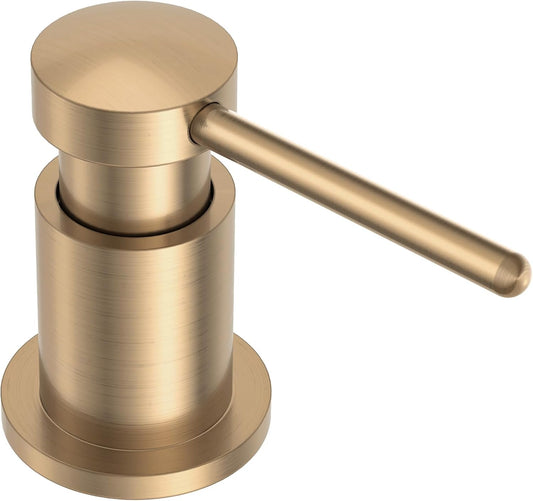 Lava Odoro Champagne Gold Soap Dispenser for Kitchen Sink, Modern Brass Built in Countertop Pump Dispenser with 18 Oz Refillable Bottle, Kitchen Soap Dispenser Spot-Free, Champagne Gold, KSD-21
