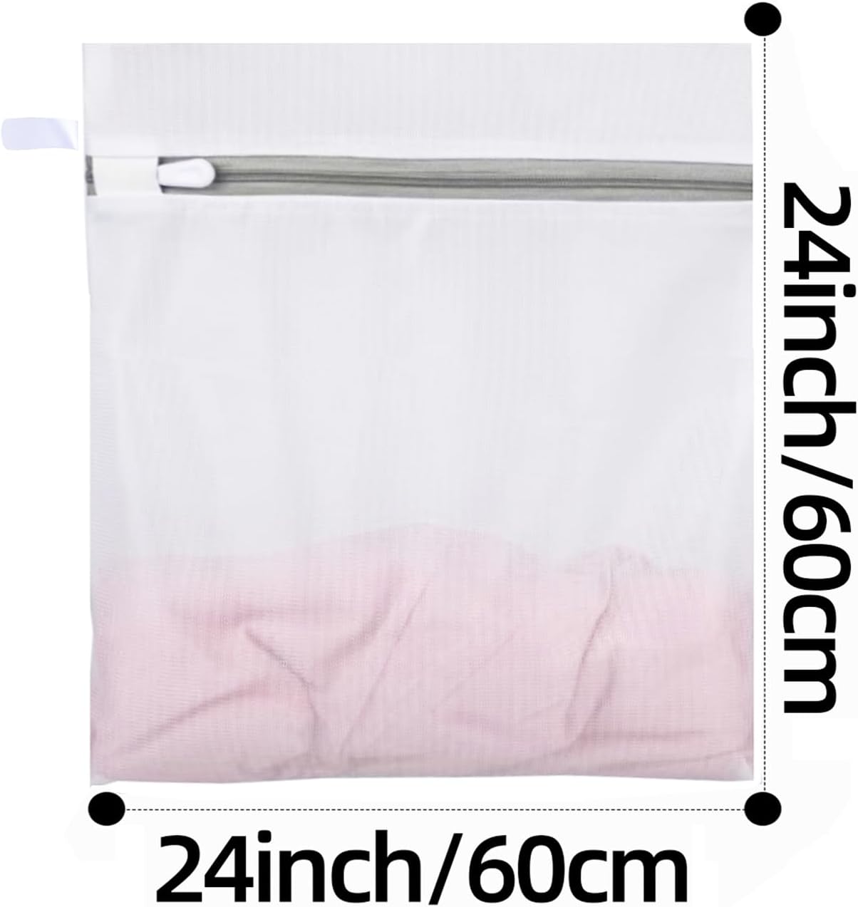 Mesh Laundry Bags, Mesh Wash Bags, Durable Mesh Structure with Strong Zipper, Suitable for Underwear, Delicate Clothes, Pants, Shoes, Socks Washing (Small Fine Mesh, X-Large 24 * 24in*4pcs)
