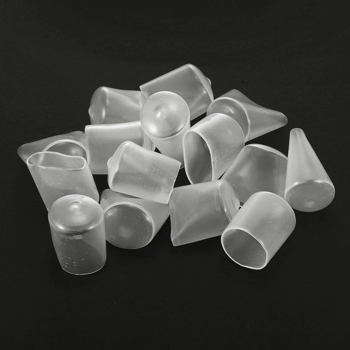 uxcell 20pcs Rubber End Caps Protective Caps 26mm(1 Inch) ID Vinyl PVC Round Tube Bolt Cap Cover Screw Thread Protectors, Clear