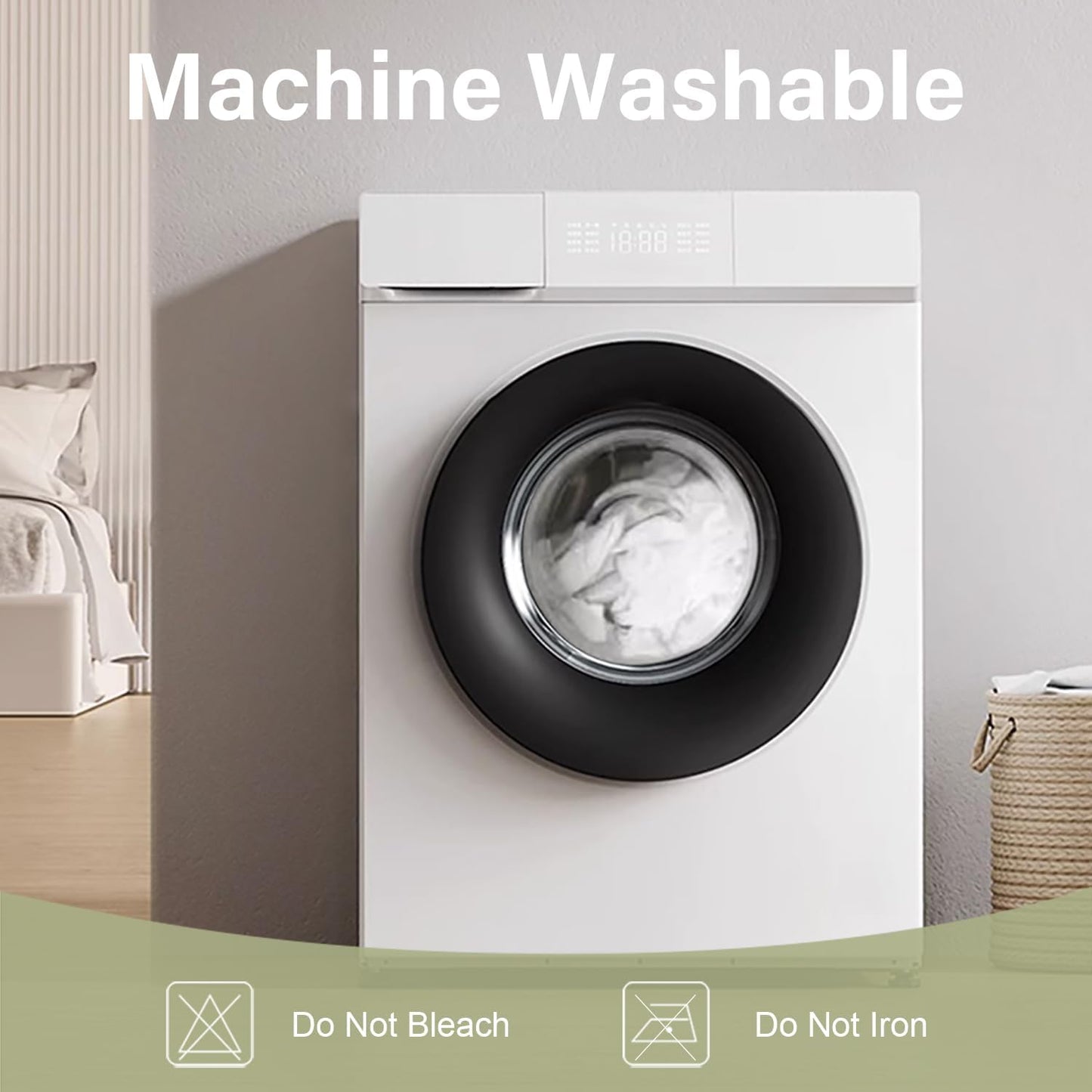 Full Size Mattress Protector Waterproof Mattress Pad Washable Bamboo Rayon Mattress Cover Breathable Noiseless Bed Protector 5" - 21'' Elastic Fitted Deep Pocket