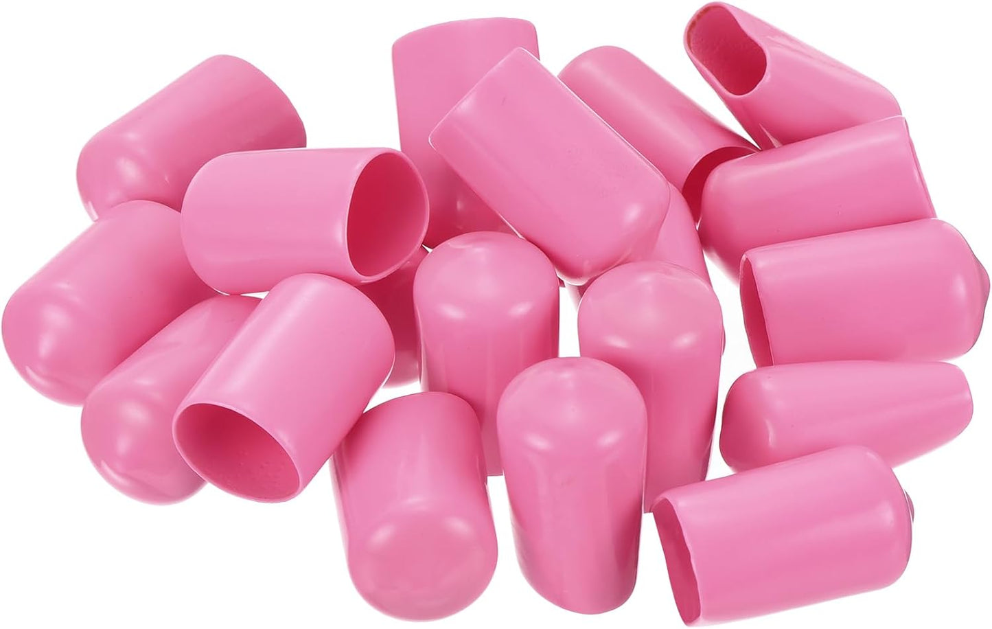 uxcell 20pcs Rubber End Caps 13mm ID Vinyl PVC Round Tube Bolt Cap Cover Screw Thread Protectors Pink