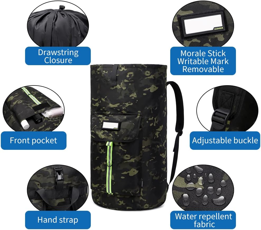 laundry bag backpack,extra-large heavy duty laundry bags,laundry backpack for college students,drawstring closure (Black CP)