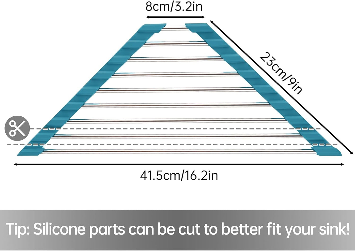 Tomorotec Triangle Roll-Up Dish Drying Rack for Sink Corner Small Foldable Stainless Steel Over The Sink Multipurpose Kitchen Drainer Caddy Organizer Storage Shelf Holder (Dark Green)