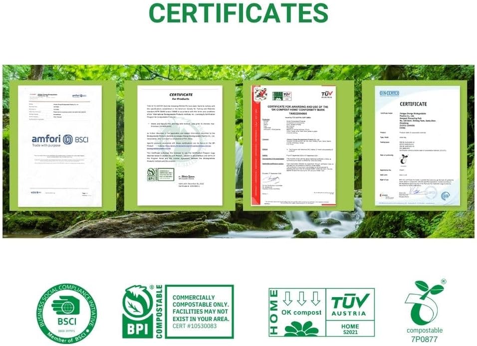 OrangeBio 6~8 Gallon Compostable Trash Bags, 100 Count, Plant-Based Garbage Bags for Kitchen, Bathroom, Office & Food Waste – Durable, Leak-Proof, ASTM D6400 & BPI Certified