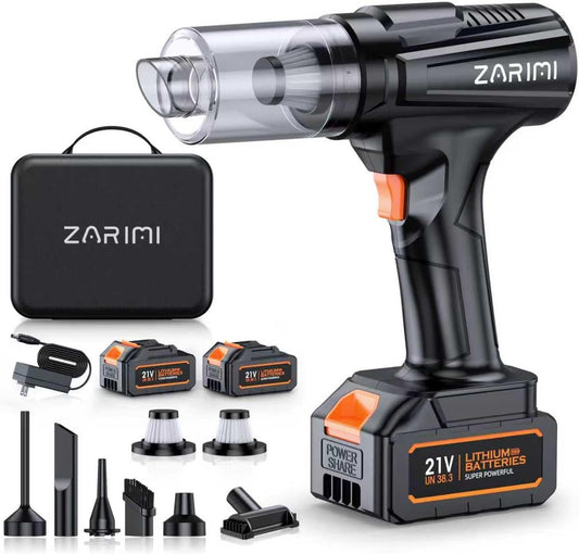 Cordless Handheld Car Vacuum Cleaner, 50,000Pa High-Power Rechargeable Dust Buster with 2 Batteries & Charger, 6-in-1 Portable Vacuum Cleaners for Home, Car, Pet Hair, Keyboard, Black