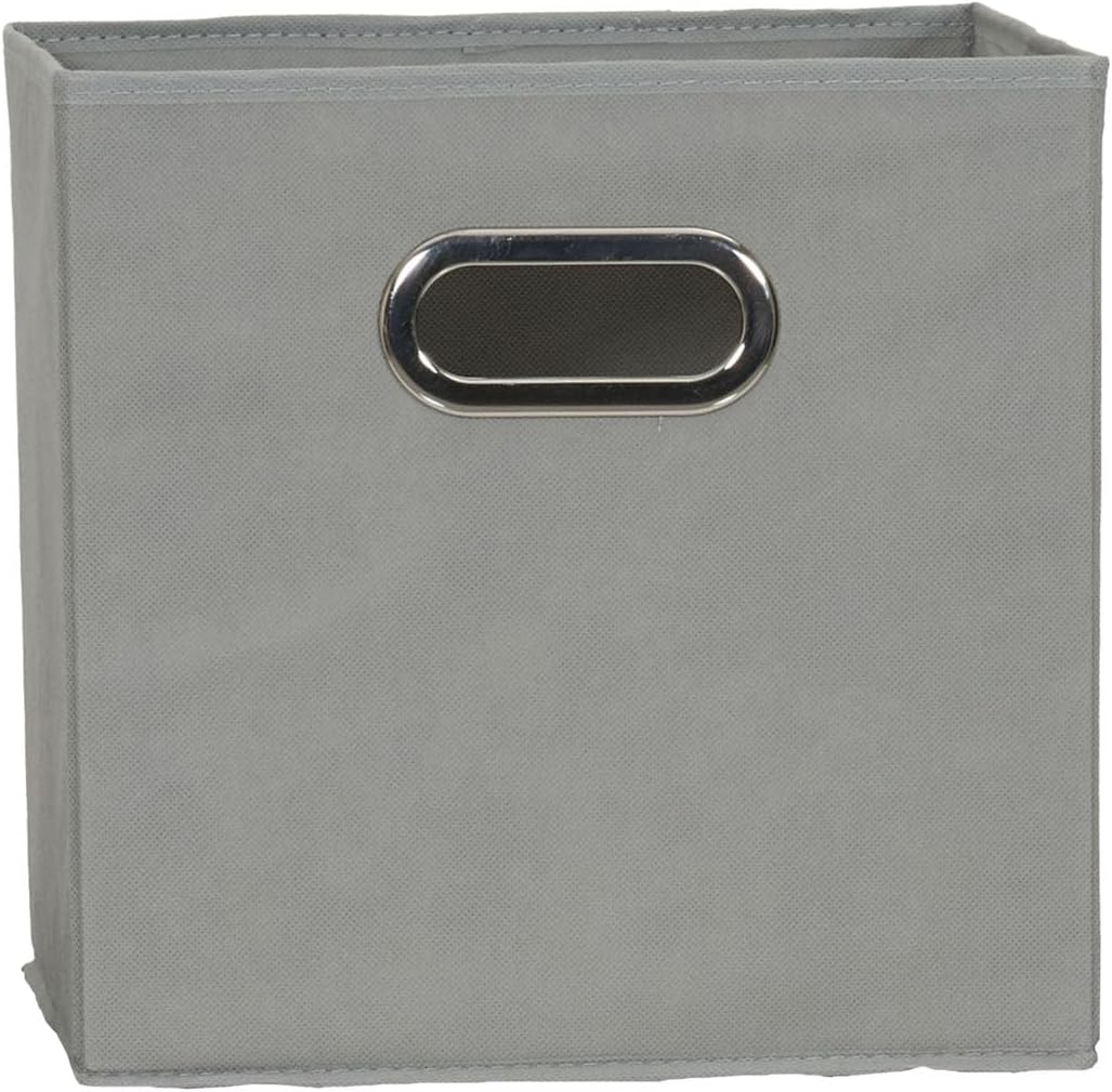 Household Essentials 84-1 Foldable Fabric Storage Bins | Set of 6 Cubby Cubes with Handles | Gray (Pack of 6)