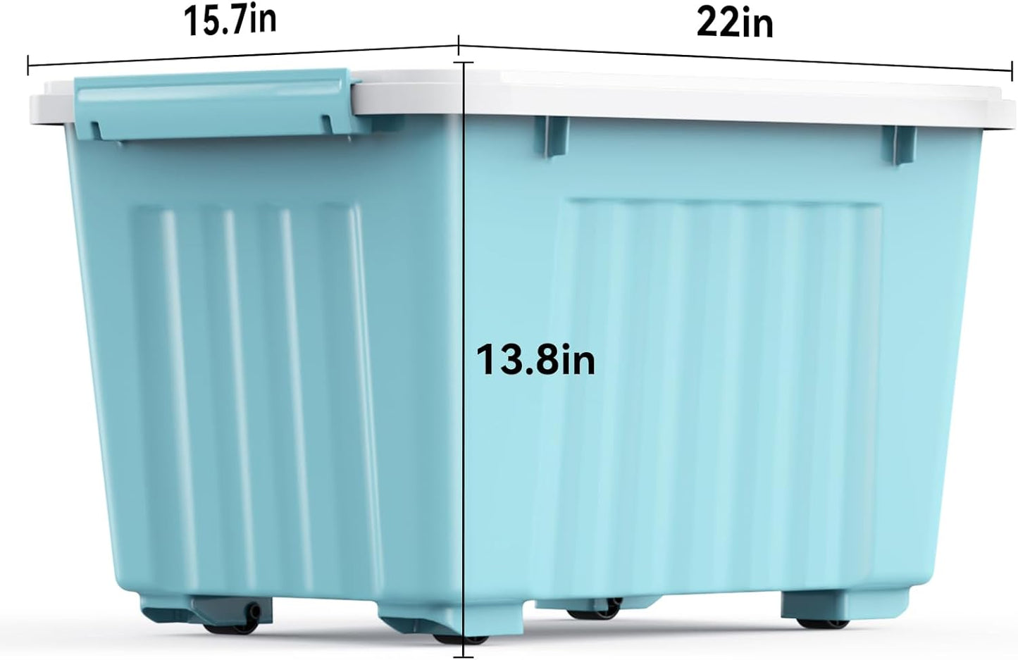 Nazhura 72 Quart Plastic Storage Bin, Stackable and Nestable Storage Boxes with Lids and Secure Latching Buckles, Large Storage Container (Blue, 72Quart-4Pack)