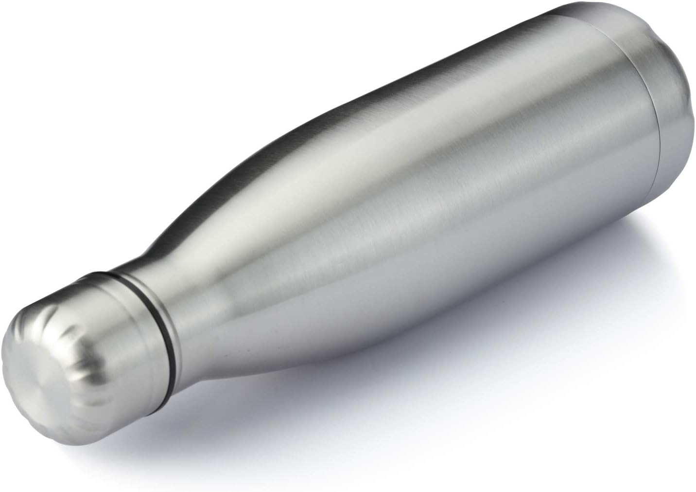 MEWAY 17oz Sport Water Bottle 12 Pack Vacuum Insulated Stainless Steel Leak-Proof Double Wall Cola Shape Water Bottle,Keep Drinks Hot & Cold (Silver,12 Pack)