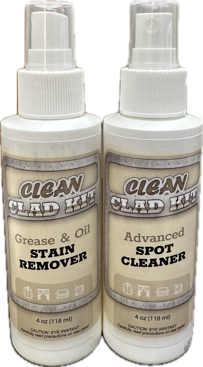 Upholstery Cleaner Kit – 2-Pack Stain Removers for Couch, Sofa, Car Seats & Carpet – Targets Grease, Food, Oil, Beverage & Makeup Stains – Auto Interiors & Home Use – Made in USA