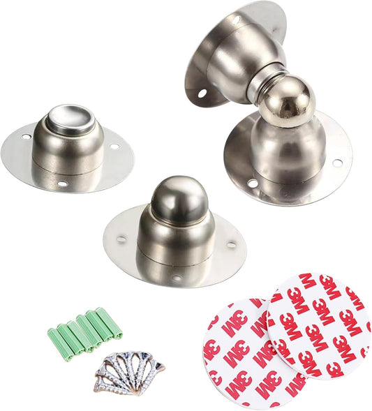 Door Stopper,2 Packs Mini Magnetic Door Stop for Heavy Duty Door,Stainless Steel Ultra-Short Soft Catch Door Stop to Hold Keep Door Open Securely
