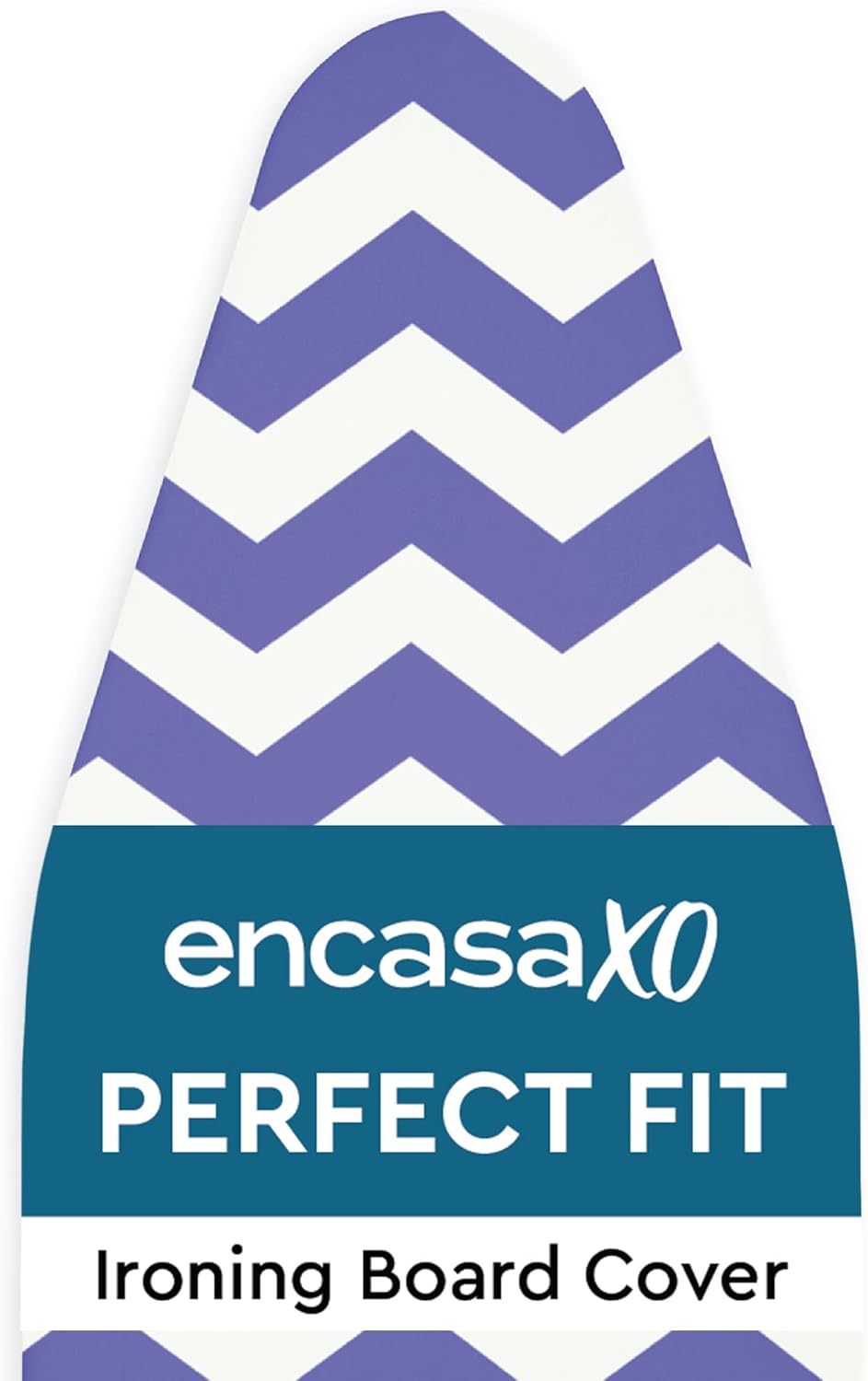 Encasa XO Ironing Board Cover and Pad 49"x18" - Thick 3mm Felt Padding, Drawstring Tightening & Lock, Easy Fit, Scorch & Stain Resistant, Fits Wide Ironing Board - Zig Zag Peri