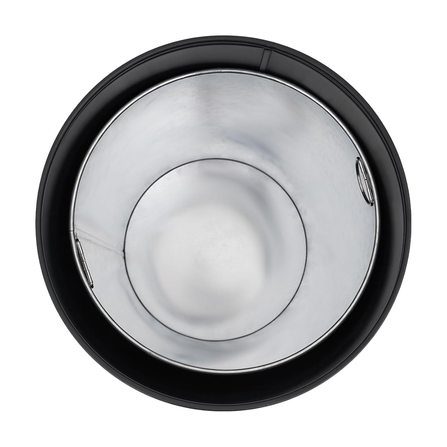 58.6 Liter / 15.48 Gallon Commercial Open Top Trash Can White Stainless Steel Trash Can Outdoor Indoor Garbage Enclosure with Lid Inside Barrel (Black)