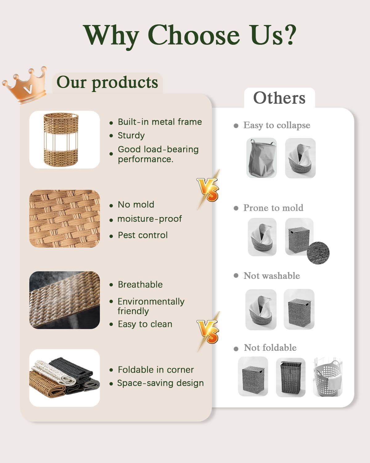 Laundry Hamper Laundry Basket Round 19.0 Gal (72 L) Handwoven Rattan Laundry Basket, Large Wicker Laundry Hamper with Removable Laundry Bag Handles 2 Mesh Bags for Bedroom Living Room White