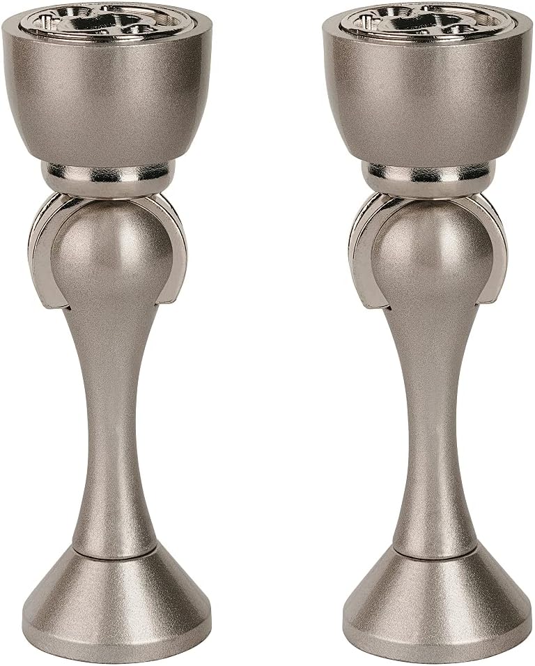 Magnetic Door Stop, Stainless Steel, Magnetic Door Catch, Door Holder, Door Stops, Wall Mounted, Floor Mounted, Door Banging Prevention (Small x 2pack, Satin Nickel)