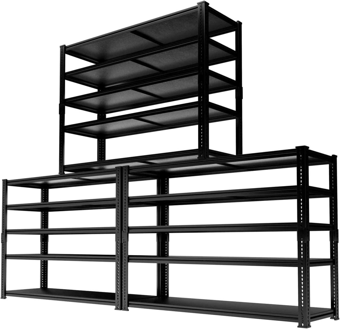 Storage Shelves Heavy Duty 3 PCS, 48"L x 18"W x 72"H Garage Storage Shelves Unit Loads 3700LBS, 5-tier Adjustable Metal Industrial Utility Shelf Rack for Kitchen, Laundry Room, Warehouse, Basement