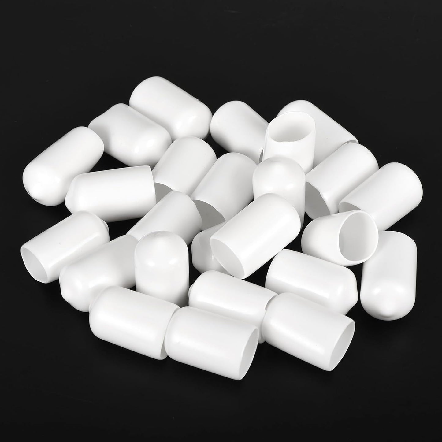 uxcell 20pcs Rubber End Caps 12mm(1/2 inch) ID Vinyl Round End Cap Cover Screw Thread Protectors White