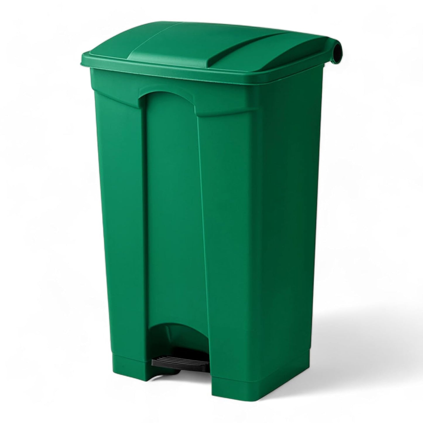 PRO&Family Step-On Trash Can with Lid, Plastic Waste Bin, Foot Pedal Operation (Green, 23 Gallon)
