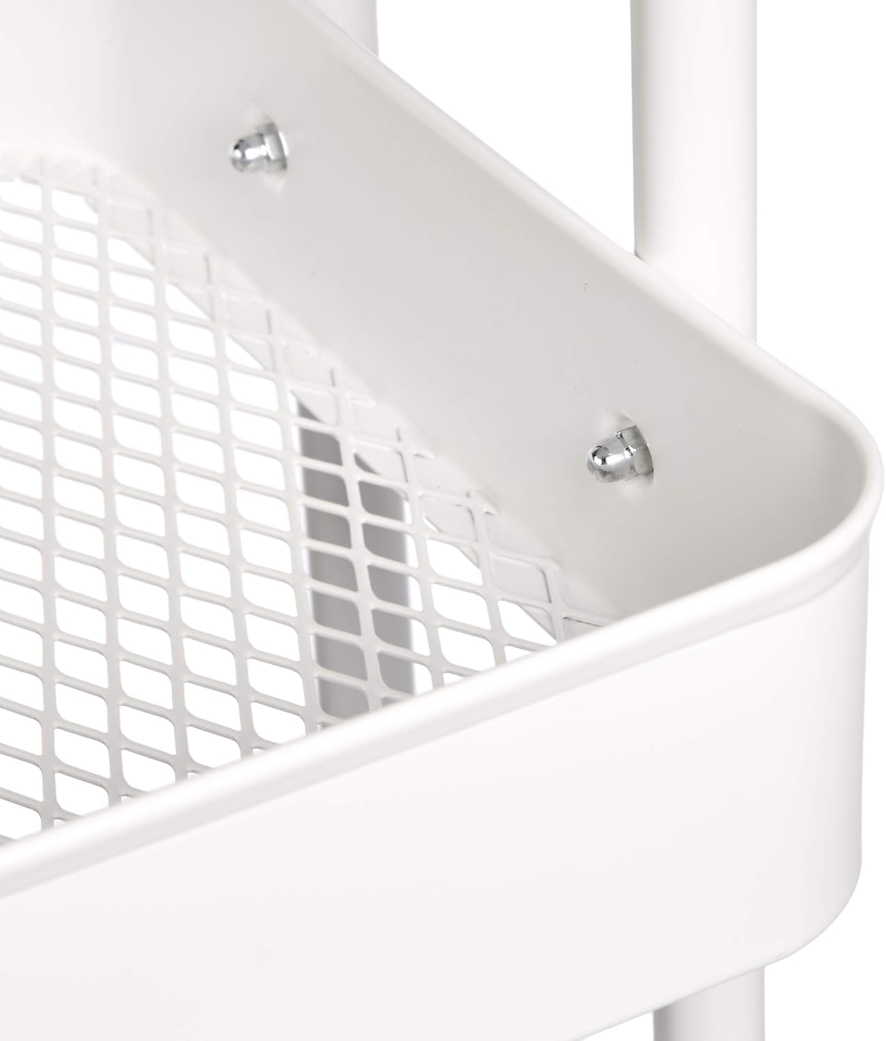 Amazon Basics 2-Tier Metal Kitchen/Utility Cart with Shelf, White