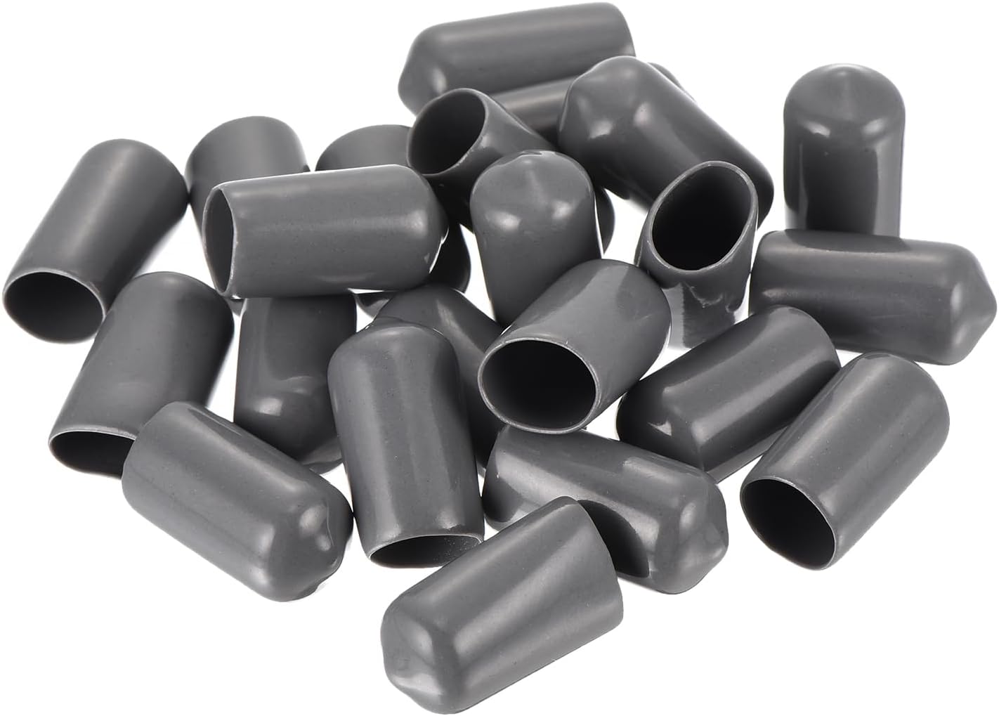 uxcell 20pcs Rubber End Caps 10mm(3/8") ID Vinyl PVC Round Tube Bolt Cap Cover Screw Thread Protectors Dark Grey