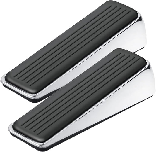 Strongest Door Stopper for Bottom of Door, Heavy Duty Door Stop Wedge Made of Premium Quality Zinc and Rubber Suits Any Heavy Door Any Smooth Floor