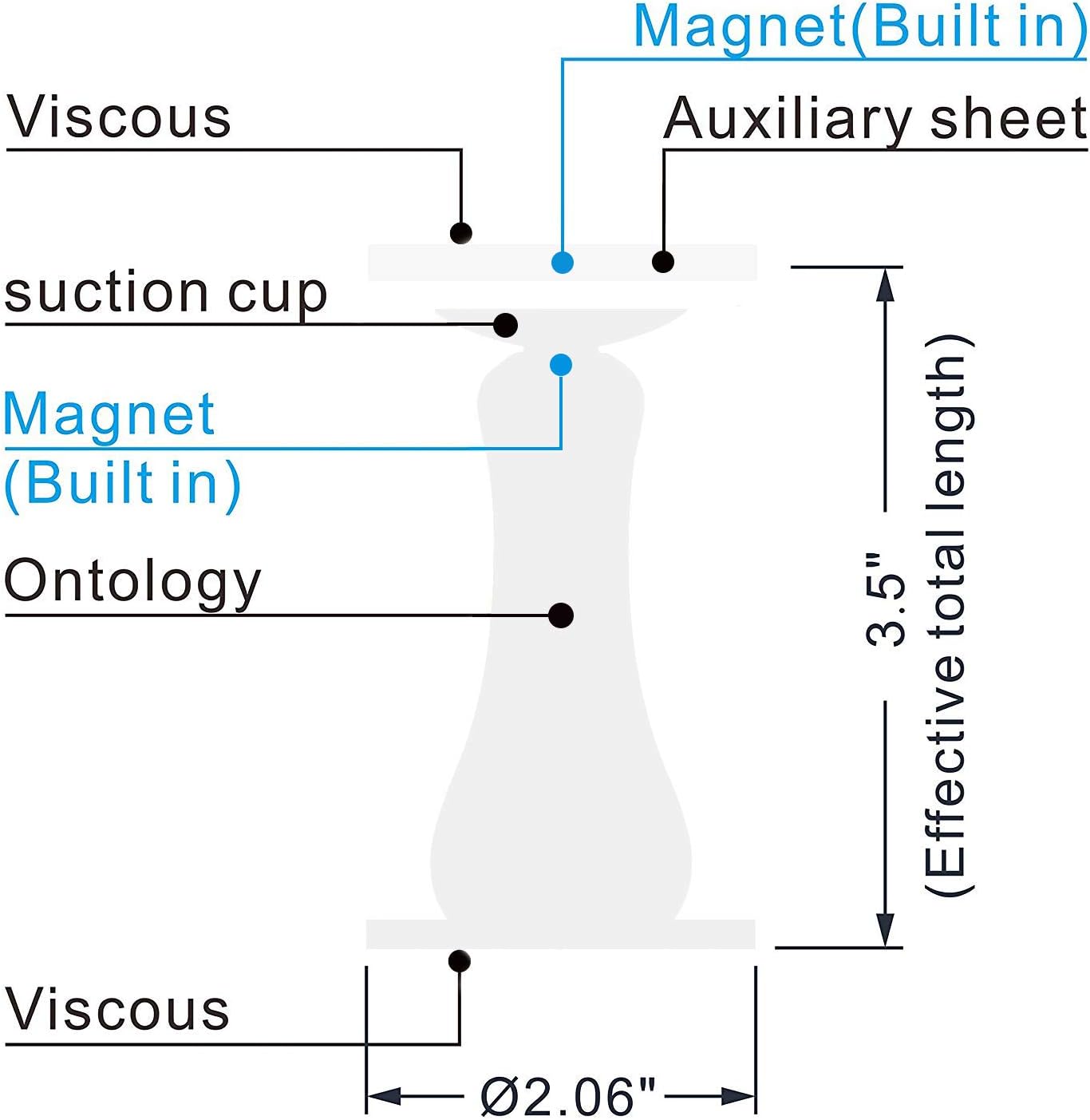 Magnetic Door Stopper Self Adhesive, Silicone Door Stop Holder Wall Mount Damage-Free with Durable Reusable Waterproof House Door Stopper, No Need to Drill Collision Mute No Trace (White)