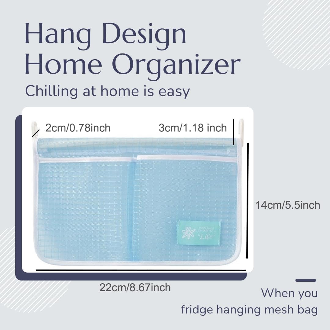 4PCS Refrigerator Door Organizer Set, Fridge Hanging Mesh Bag for Kitchen Storage Bag, Household Sundries Sorting Bag Used to Refrigerator Side Door, Only for Small Objects Containers