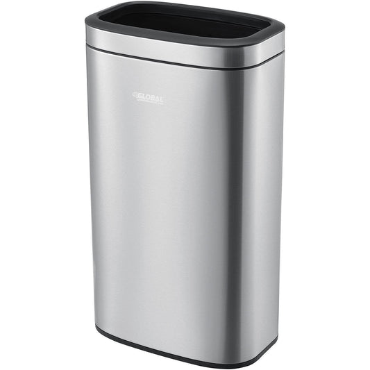 Global Industrial 8 Gallon Stainless Steel Slim Open Top Receptacle