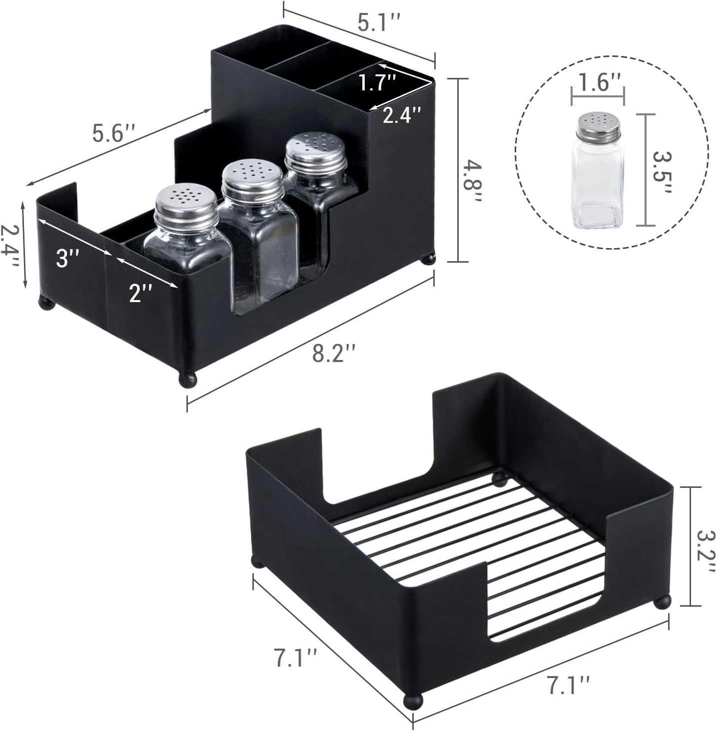 MyGift Modern Brass Tone Metal Tabletop Commercial Folded Paper Towel Holder Dispenser Tray (Matte black set)