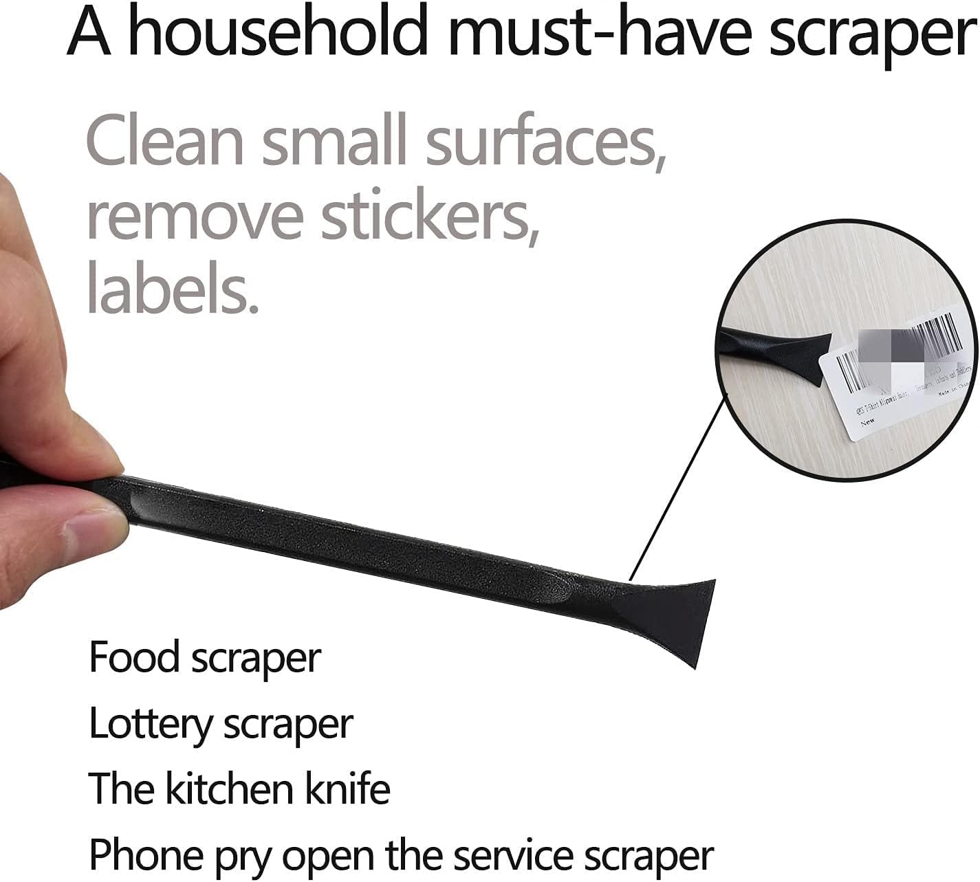 Plastic Scraper Multi-Purpose Scraper Non-Scratch Cleaning Tool Easy to Clean Small and Narrow Spaces and Gaps, Perfect to Remove Stickers, Labels, Oil Stains, Food, Dirt, Etc 3-Pcs