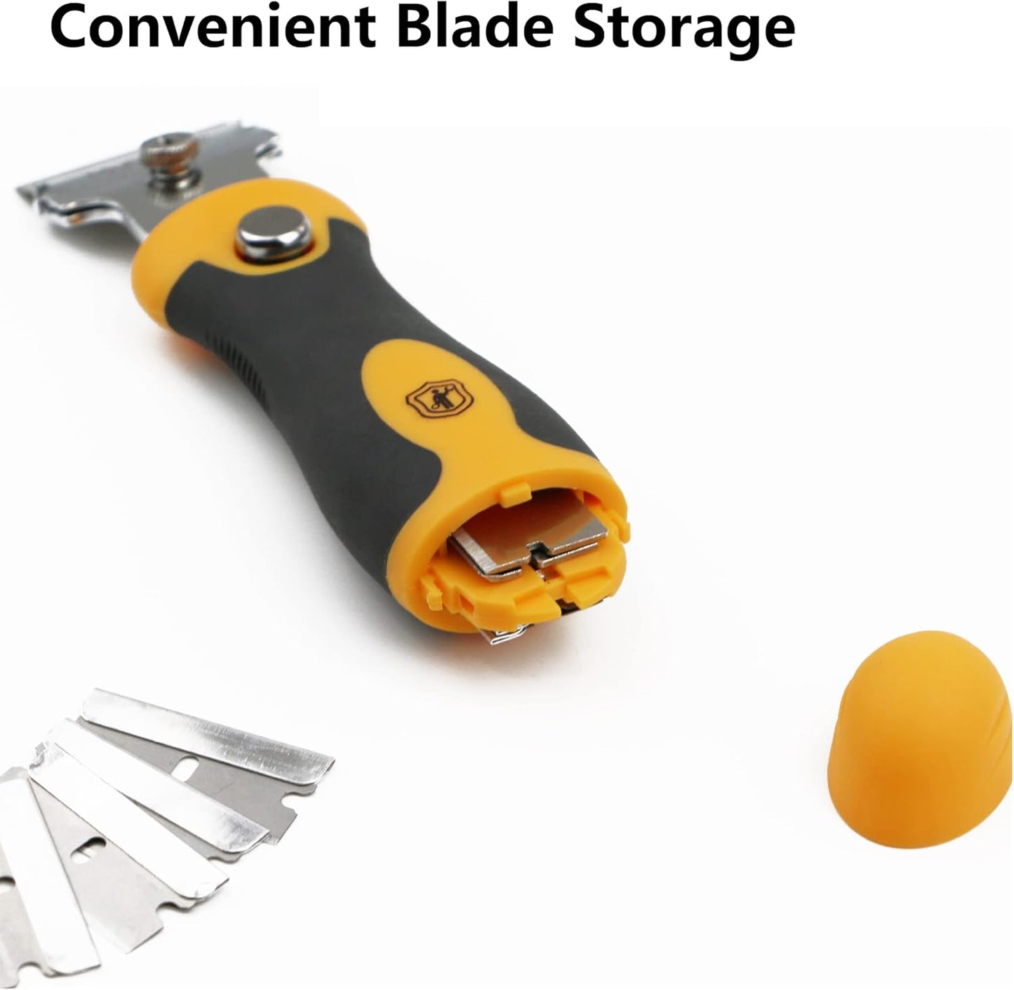 MulWark Razor Blade Scraper | 2 Handles Razor Scraper Set With Extra 12pcs Blades Heavy Duty Paint & Glass Scraper Tool With Extendable Handle for Windows, Oven Cleaning & Surface Prep