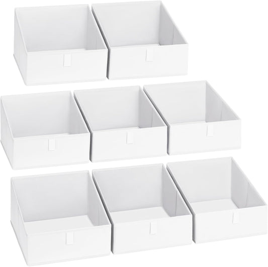 DIMJ Closet Storage Bins 8 Pack - Fabric Trapezoid Closet Organizer Bin, Foldable Storage Baskets for Shelves, Shelf Organizer, Clothing Storage Box for Toys, Books, Towel, Clothes
