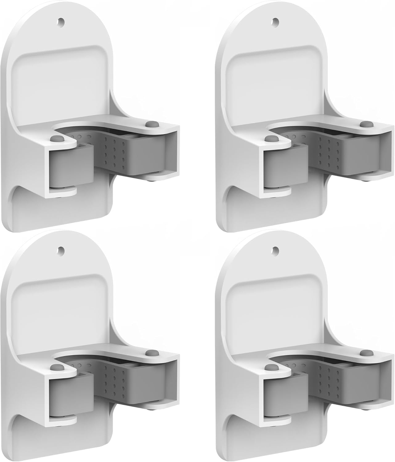 Plastic Broom Holder Wall Mount, White, 4 Count