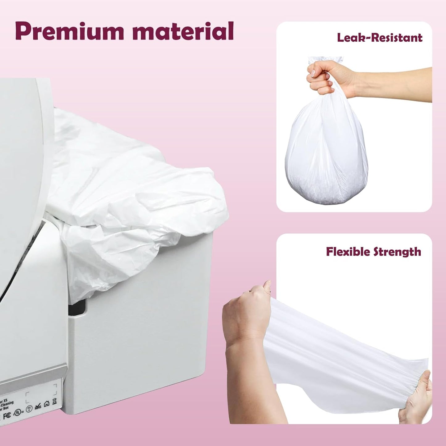 Trash Bags for Popur X5 Litter Box – Thickened, Leakproof Design, 7-Day Odor Control Perfect Fit for Popur X5 Self-Cleaning Cat Litter Boxes -100PCS