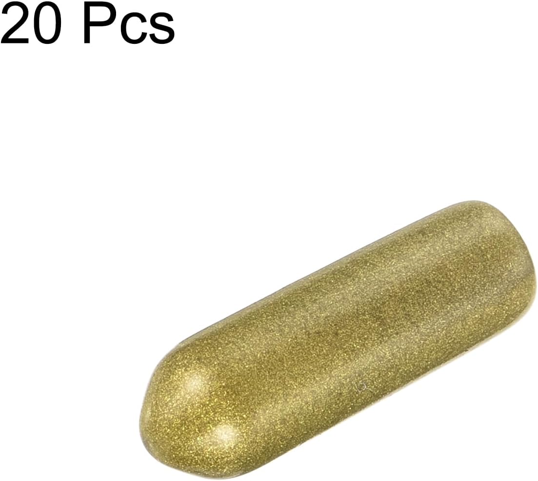 uxcell 20pcs Rubber End Caps 3/16"(5mm) ID Vinyl Round Tube Bolt Cap Cover Thread Protectors Gold