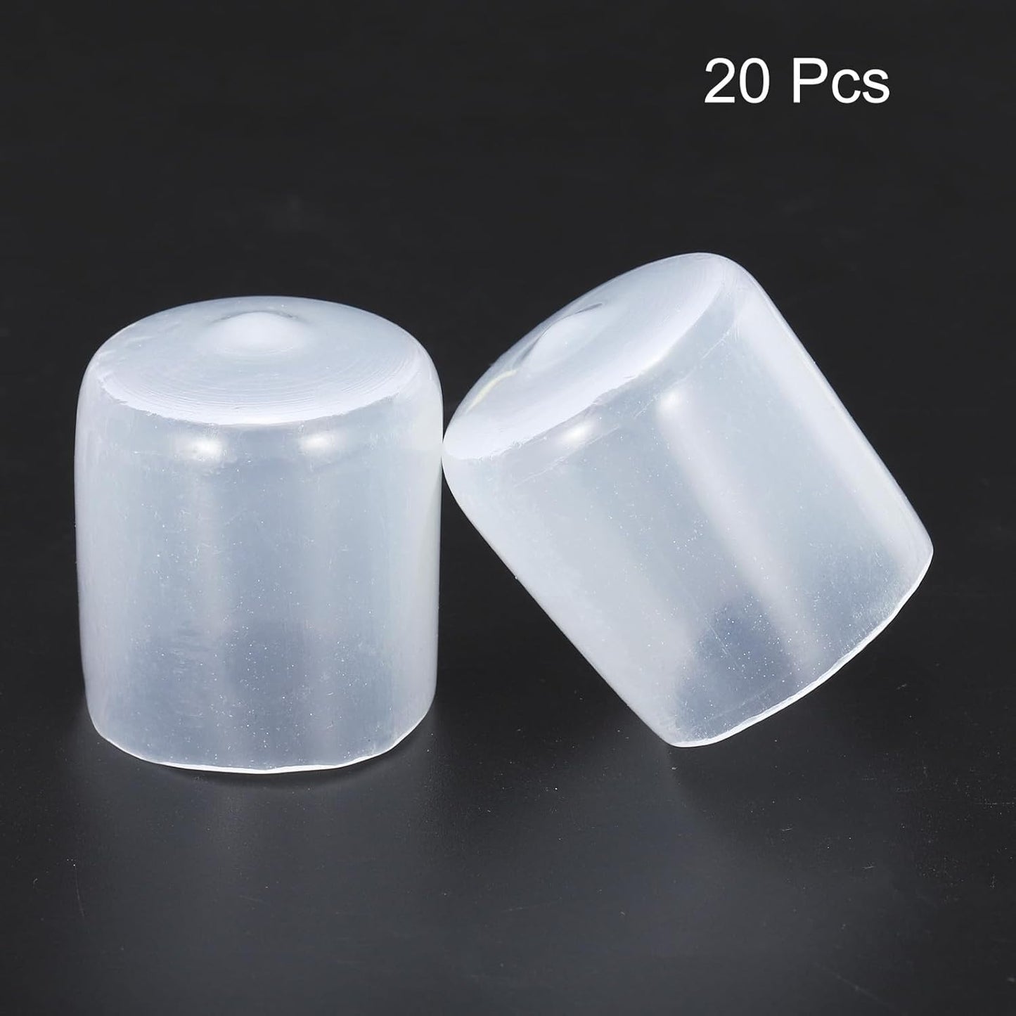 uxcell 20pcs Rubber End Caps 25mm(1") ID Vinyl PVC Round Tube Bolt Cap Cover Screw Thread Protectors Clear