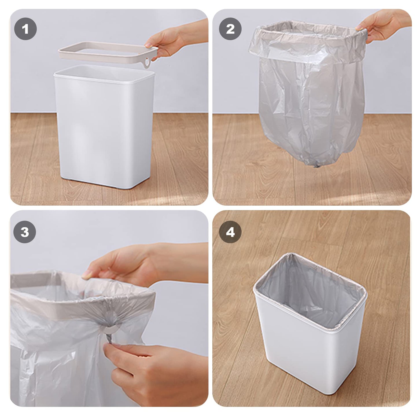 Yatmung 2.5 Gallon Smart Trash Can Sensor Motion - Touchless Bathroom Trash Can - Skinny Trash Bin with Lid - Electric, Narrow, Plastic, Auto Open - Small Slim Automatic Garbage Can (White)