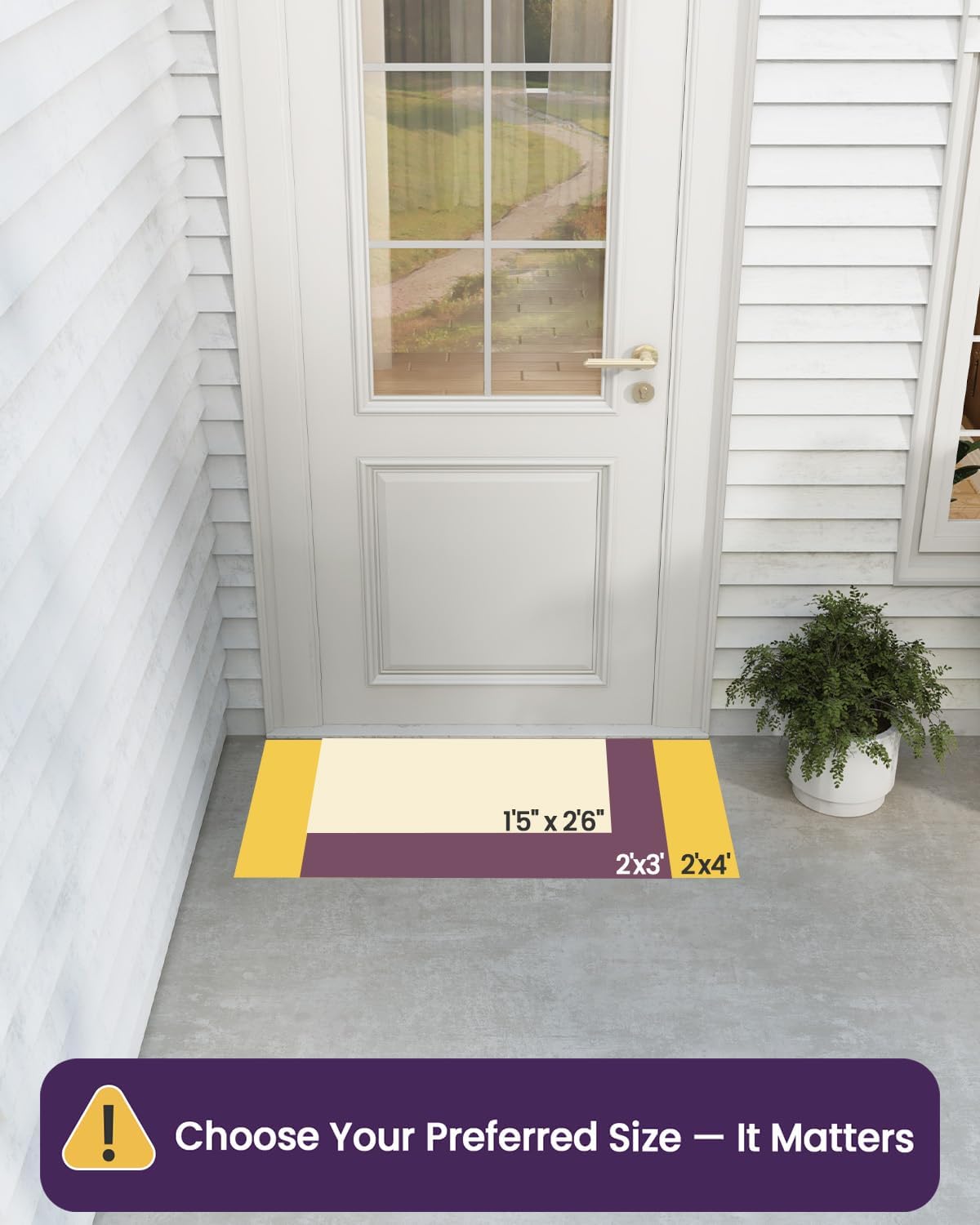 DEXI Front Door Mat Outside Entrance, Heavy Duty Non Slip Low Profile Doormat for Entryway, Trap Dirt and Moisture Welcome Mats, Easy Clean, Patio, Garage, 17x29, Brown