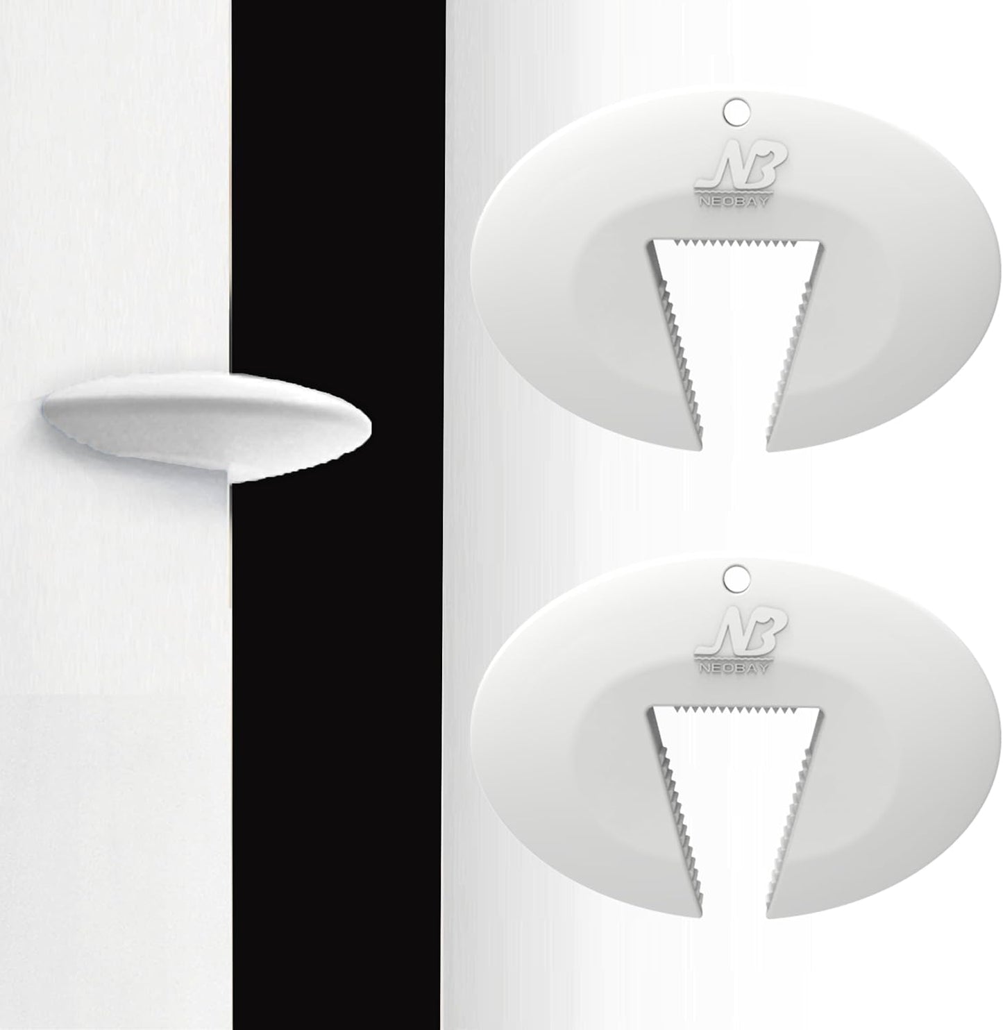 Door Pinch Guard and Door Slam Stopper, Durable Silicone Door Finger Pinch Guard, Prevents Finger Pinch Injuries, Slamming Doors, Door Safety for Kids, 2 Packs White Basic.