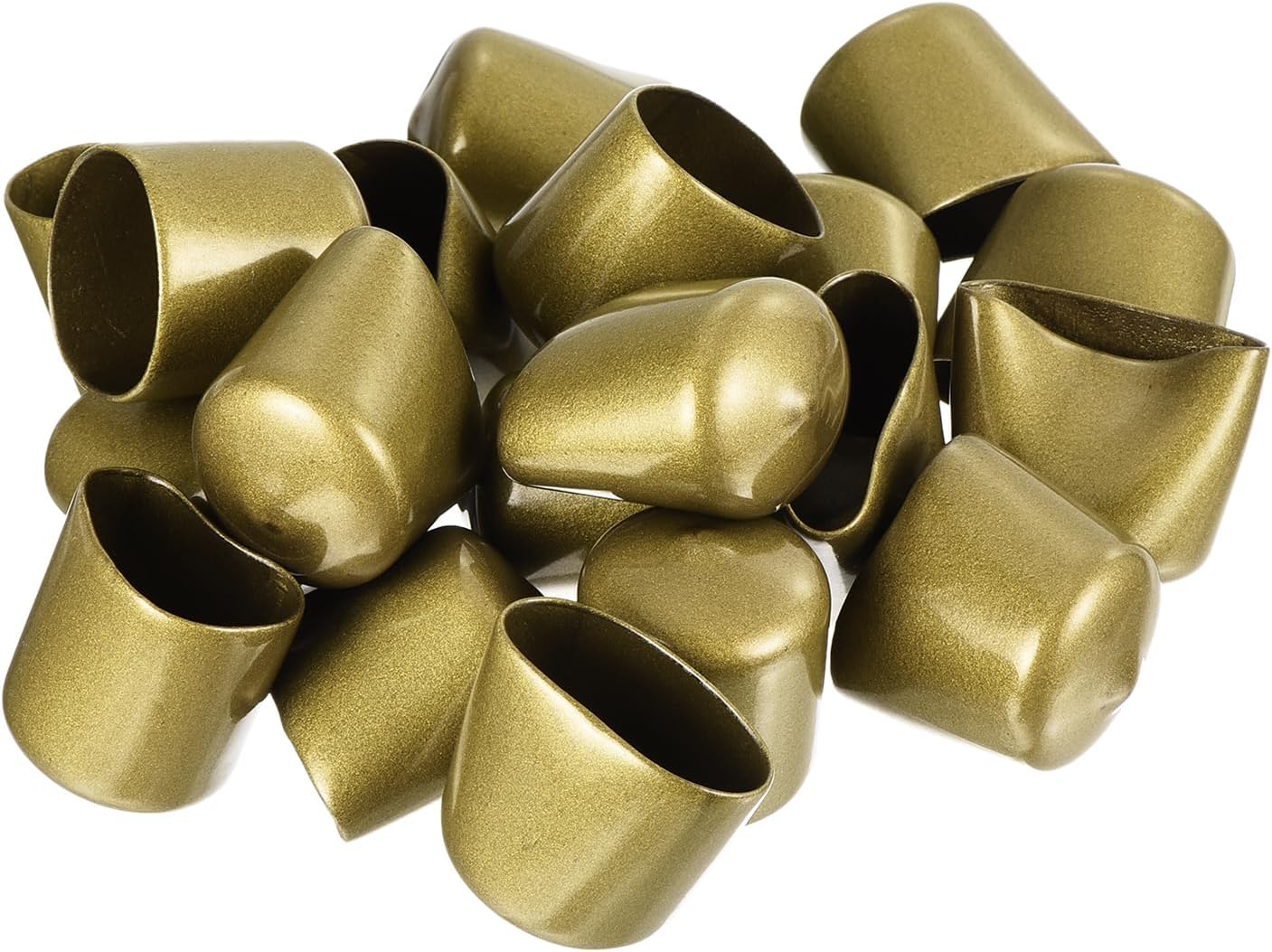uxcell 20pcs Rubber End Caps 27mm ID Vinyl Round Tube Bolt Cap Cover Thread Protectors Gold