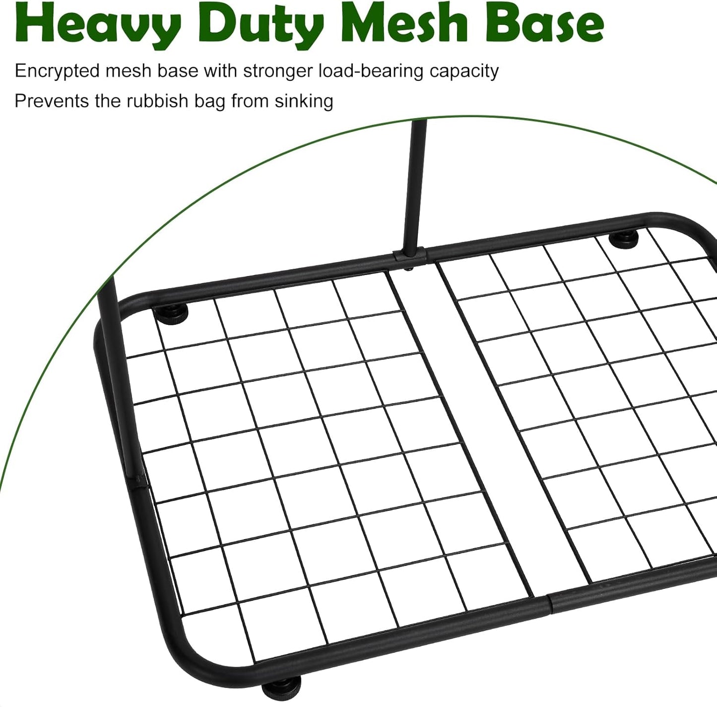 Vrisa Garden Trash Bag Holder Stand Outdoor Leaf Bag Holder Metal Wire Garbage Bag Holder Frame Holds 30-45 Gallon Bags Lawn Bag Holder with Clips for Camping Gardening Yard Weeding Lawn Parties