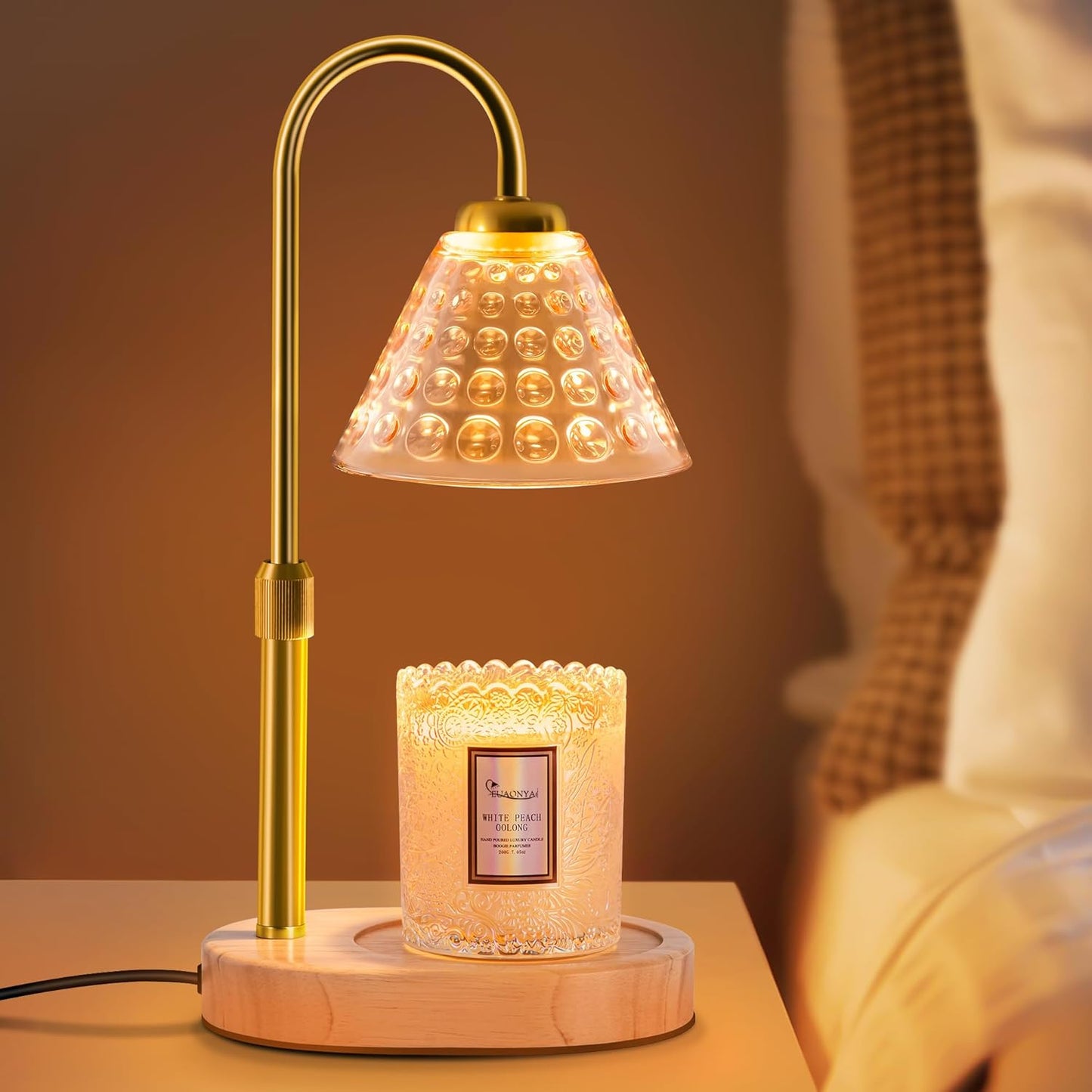 Candle Warmer Lamp with Timer Dimmable, Birthday Gifts for Women Mom, House Warming Gifts New Home Decor, Wax Melt Warmer for Jar Candles, Home Bedroom Decor with 2 Bulbs